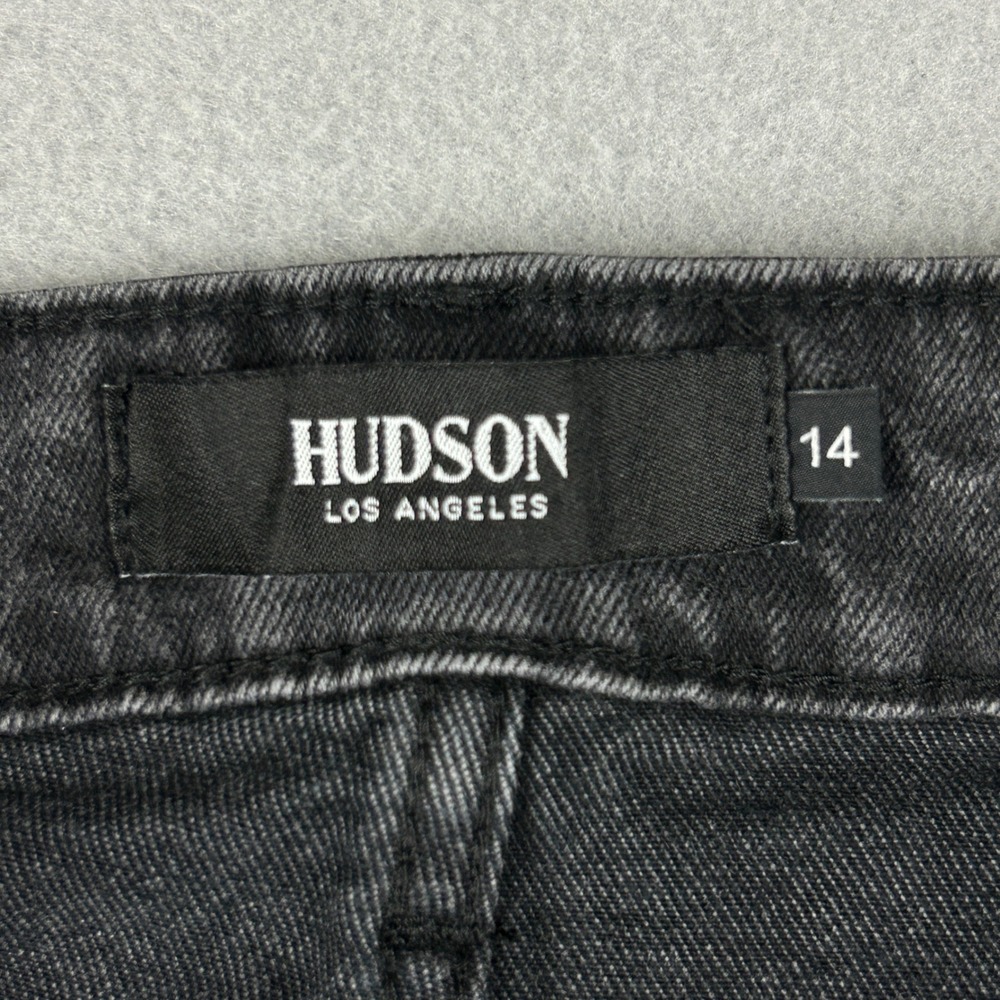 Hudson Jeans Straight Leg Women 14 Black Denim Casual High Rise Stretch - Picture 6 of 10